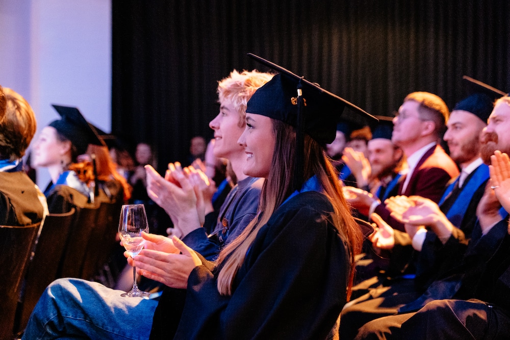 students sitting down at the BIMM University Berlin Graduation 2019