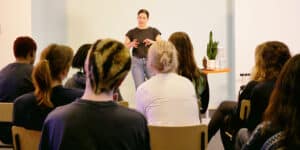 Lisa leads an acting masterclass at BIMM Berlin