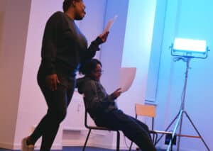 Students acting at acting masterclass in Berlin