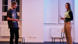 One male student and one male student at Berlin masterclass