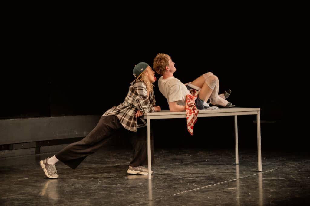 Two BIMM University Berlin acting students on stage acting