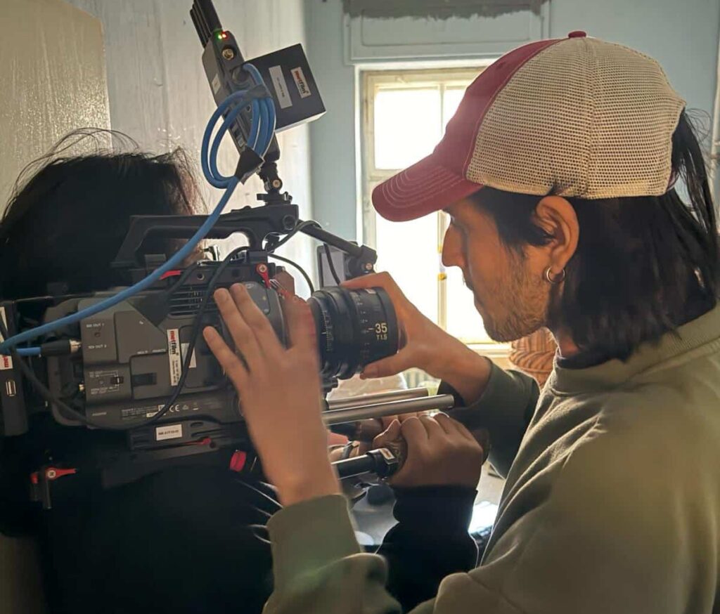 MetFilm student tending to camera